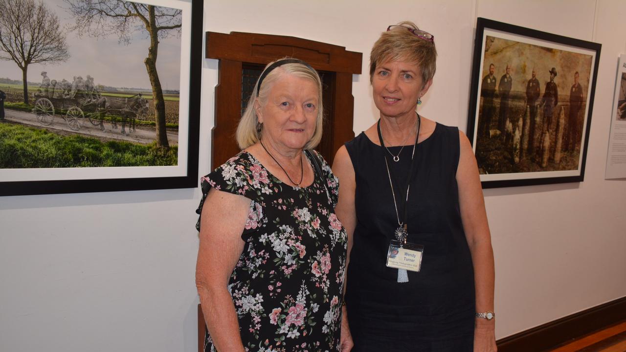 June Olsson with the Kingaroy Photographic Club's Wendy Turner at the opening night of the Recovering the Past exhibition at the Kingaroy Regional Art Gallery on November 7. (Photo: Jessica McGrath/ South Burnett Times)