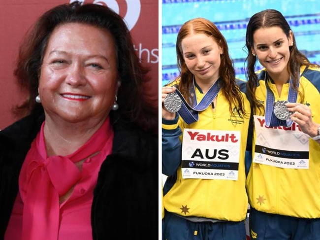 Gina Rinehart is rewarding Aussie athletes for winning medals and breaking world records.