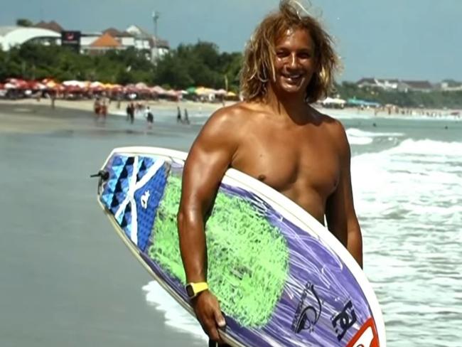 An Australian surfer has drowned in Indonesia., Well known expat Gunther Kitzler was surfing the famous G-Land break in east Java when he was knocked unconscious. Picture: 7 News