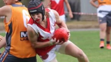 Warrandyte young gun Lachlan Guymer impressed on debut for the Bloods. Picture: Warrandyte FC