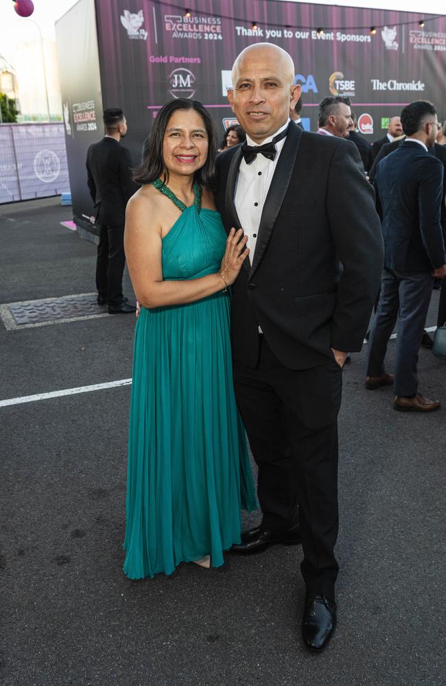 Jessica Ramos and Jorge Mendoza representing Russell Mineral Equipment at Little Pig Consulting Business Excellence Awards at Rumours International, Saturday, October 19, 2024. Picture: Kevin Farmer