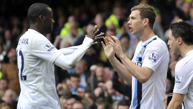 Yaya Toure (L) and Edin Dzeko (C) were highly influential for Manchester City.