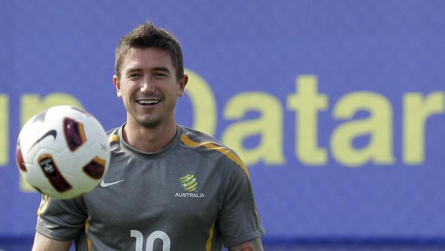 Socceroos player Harry Kewell at training in Qatar.