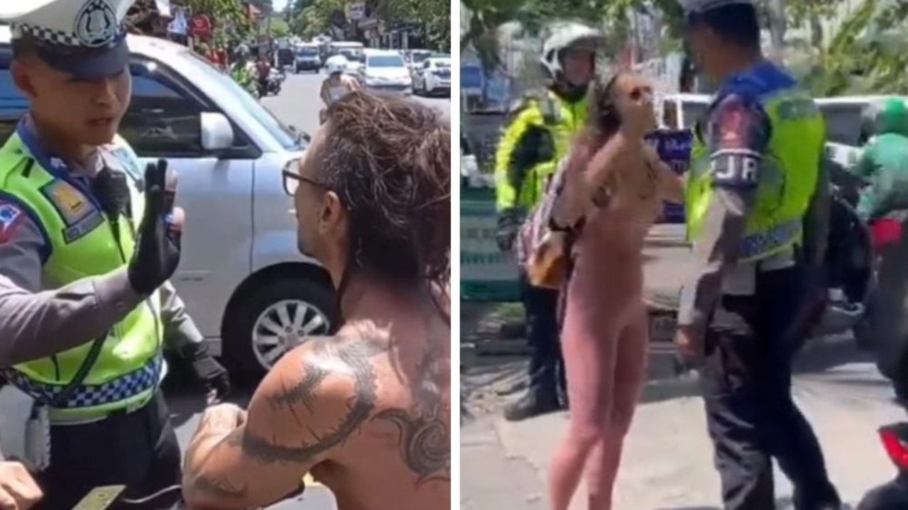 Videos continue to emerge of tourists arguing with Bali police over rules. Pictures: Instagram / @moscow_cabang_bali; Twitter / @akuluka