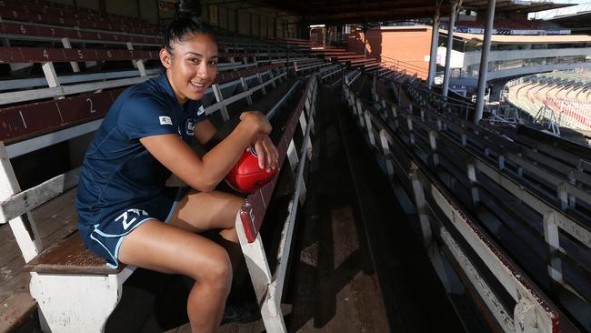 Darcy Vescio in the stands at Ikon Park. Picture: George Salpigtidis