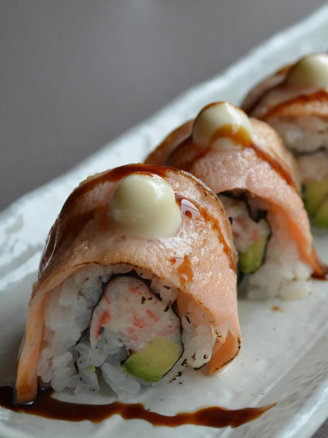 Aburi salmon rolls, a favourite dish at Wasai.