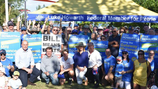 LNP volunteer Jake Scott with James McGrath, Peter Dutton and Federal Member of Petrie, Luke Howarth.