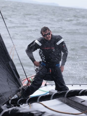 Harry Smith getting very wet on Andoo Comanche, Pic: Supplied