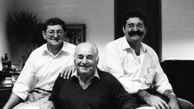 Builders Rino, Luigi and Bruno Grollo pictured in 1988.