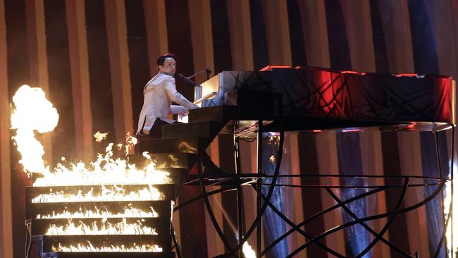 Melovin from Ukraine with 'Under The Ladder'. AP Photo/Armando Franca