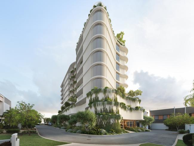 An artist’s impression of the proposed tower at Mariners Peninsula on The Strand in Townsville. Picture: Supplied.