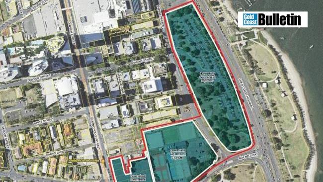 A proposed area for the Gold Coast's second casino in Southport. Photo: Gold Coast City Council