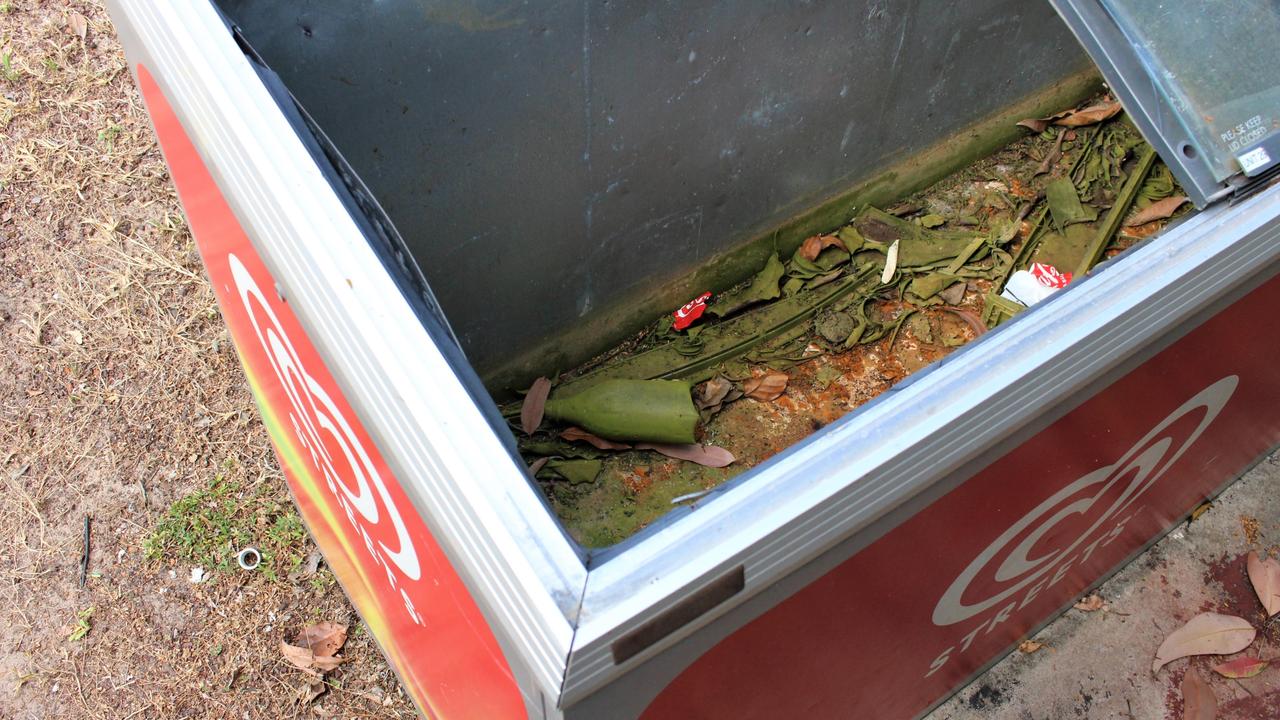 An ice cream fridge once used by the Dhuruputjpi shop. Picture: Jason Walls