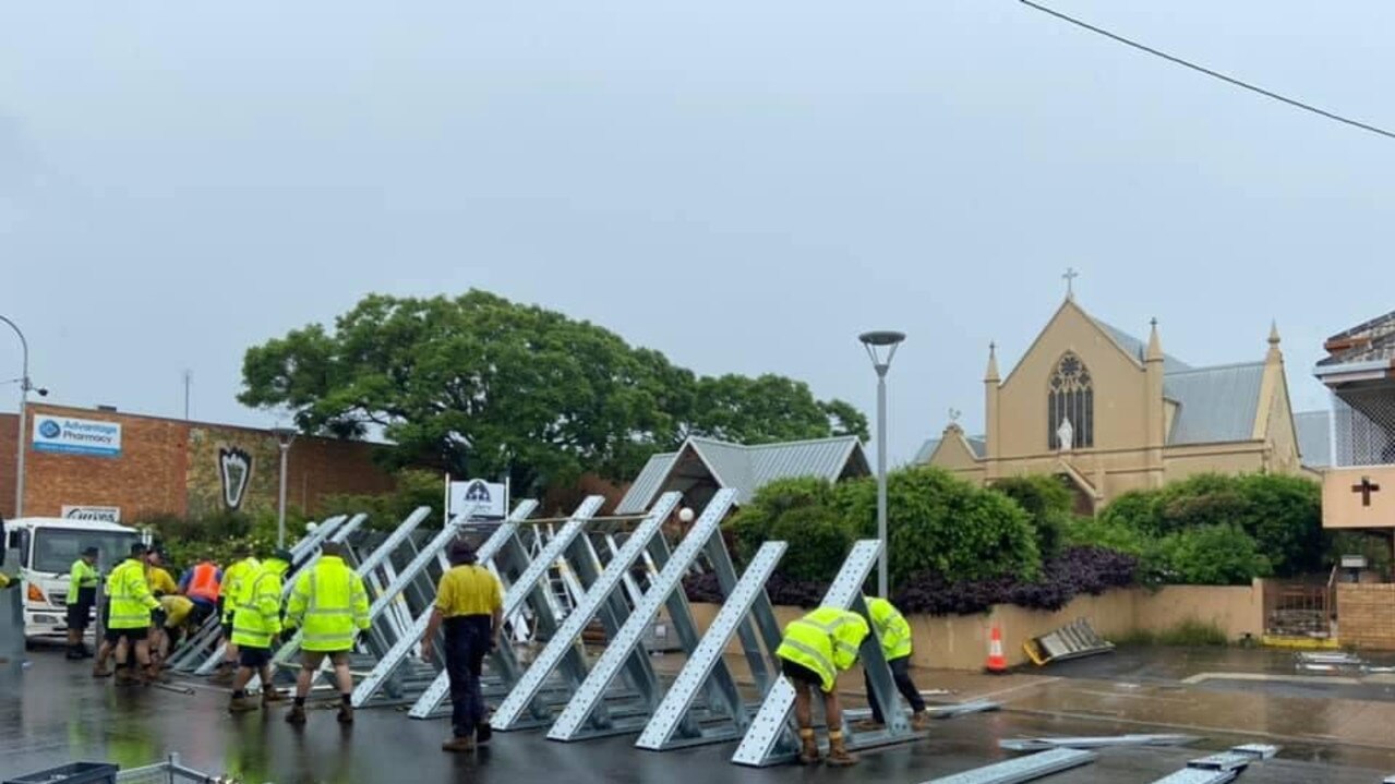 The levee being constructed in Maryborough's CBD. Picture: Supplied