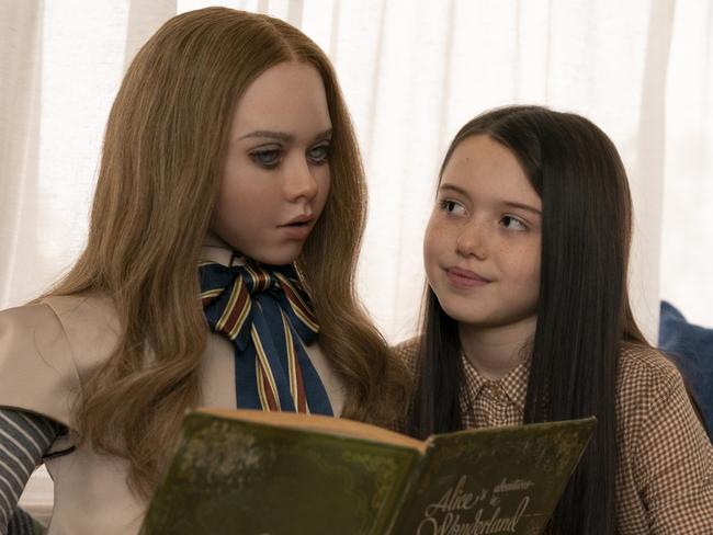 (from left) M3GAN and Cady (Violet McGraw) in M3GAN, directed by Gerard Johnstone. Picture: Universal Pictures