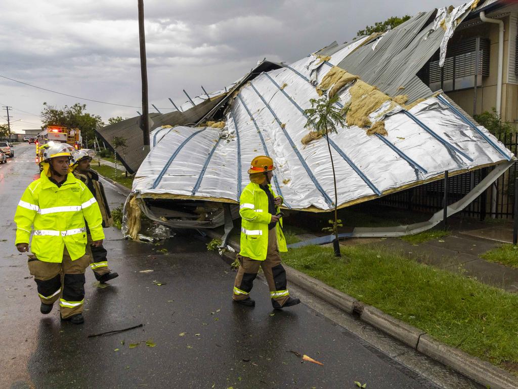 Manly State School lost its roof. Picture: Richard Walker