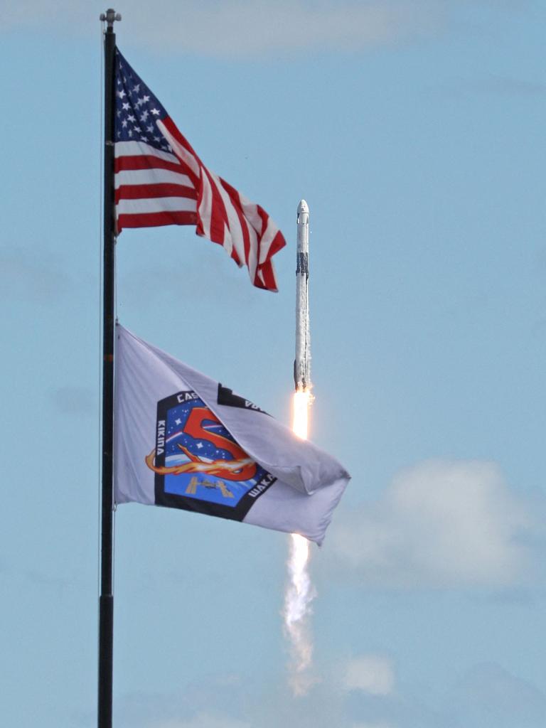 The crew begins a months-long expedition on the International Space Station. Picture: AFP