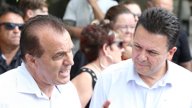 Nick Xenophon with his Giles candidate Tom Antonio. Picture: Dylan Coker