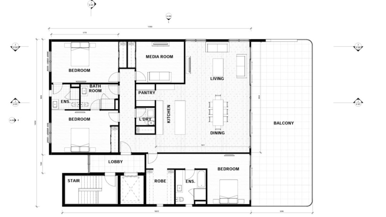 Floor plan for the proposed unit development.