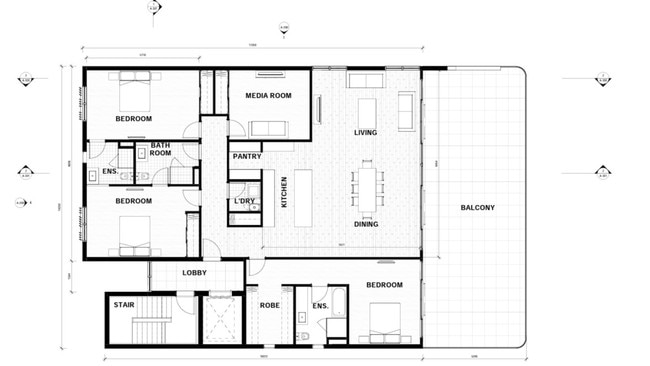 Floor plan for the proposed unit development.