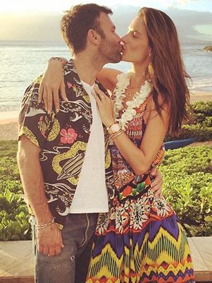 Family affair ... Alessandra Ambrosio with husband Jamie Mazur, who will accompany her to Australia this week. Picture: Instagram