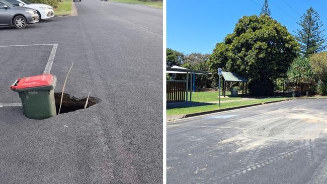 Here one day, gone the next. The sinkhole on Jordan Esplanade has been fixed.