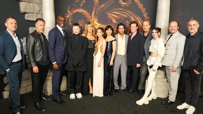 The cast of House of the Dragon at the show’s LA premiere today. Picture: Jeff Kravitz/FilmMagic