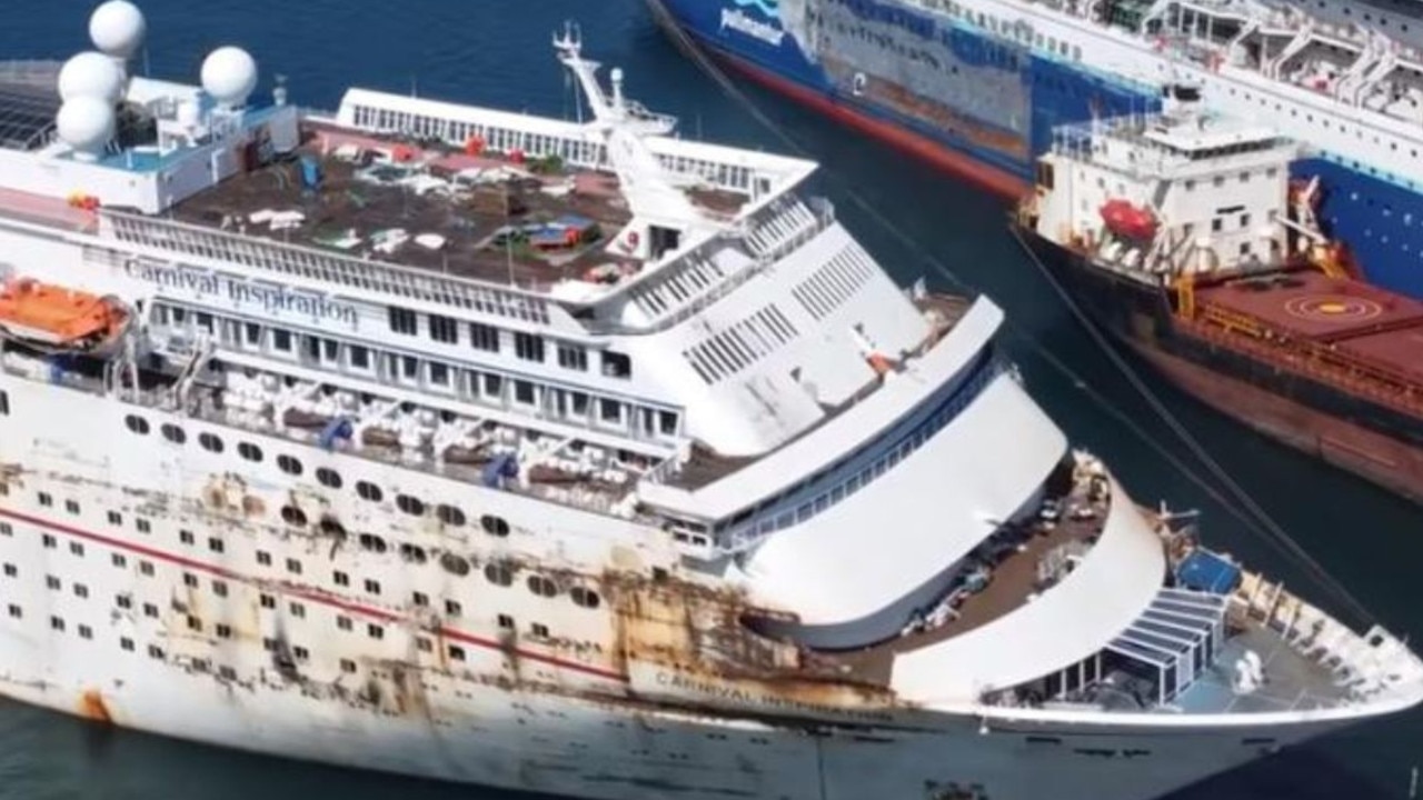 The abandoned and trashed cruise is now counting down her last days before she gets dismantled. Picture: YouTube - Exploring the Unbeaten Path