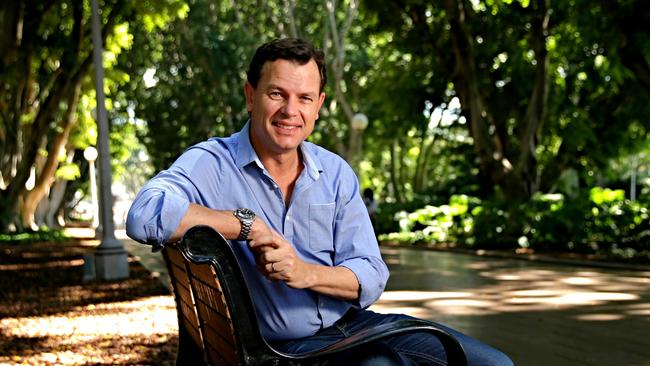 Mark Ferguson Channel 7 news reader at his favourite summer location , Hyde Park ,Sydney.Picture:Gregg Porteous