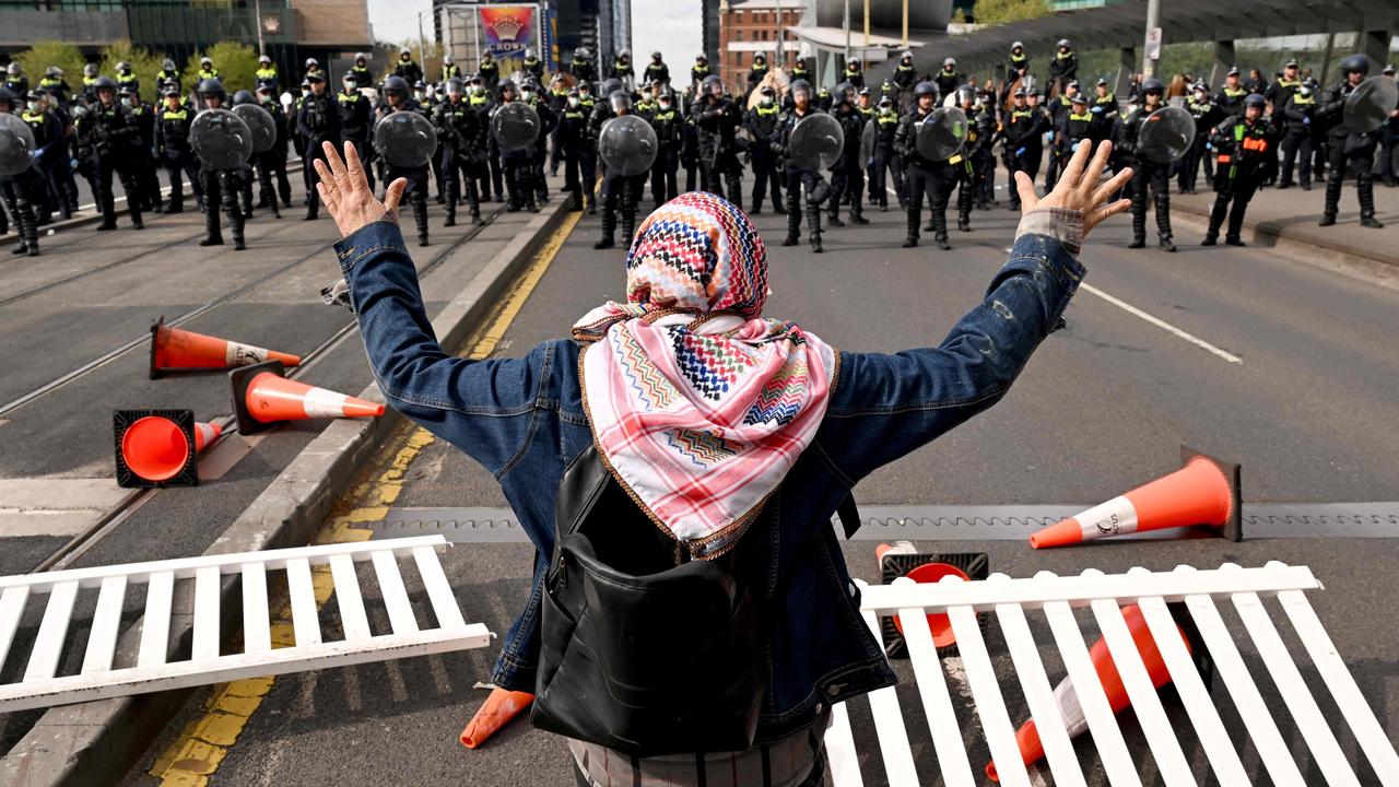 Protesters included pro-Palestine groups. Picture: William West/AFP