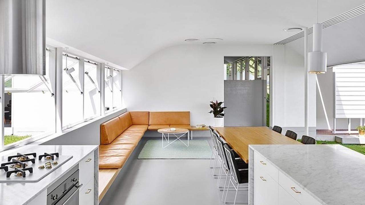 The modern, light-filled kitchen in the Lockyers’ house. Picture: Instagram @sam_wakelyproperties