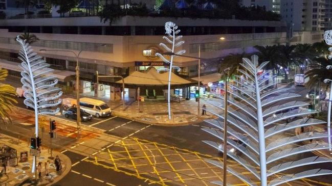 The work, titled Urban Oasis, will be created by international artist Alex Pentek. It features four stainless steel shield ferns, standing 11 metres tall together with a series of ground panels.