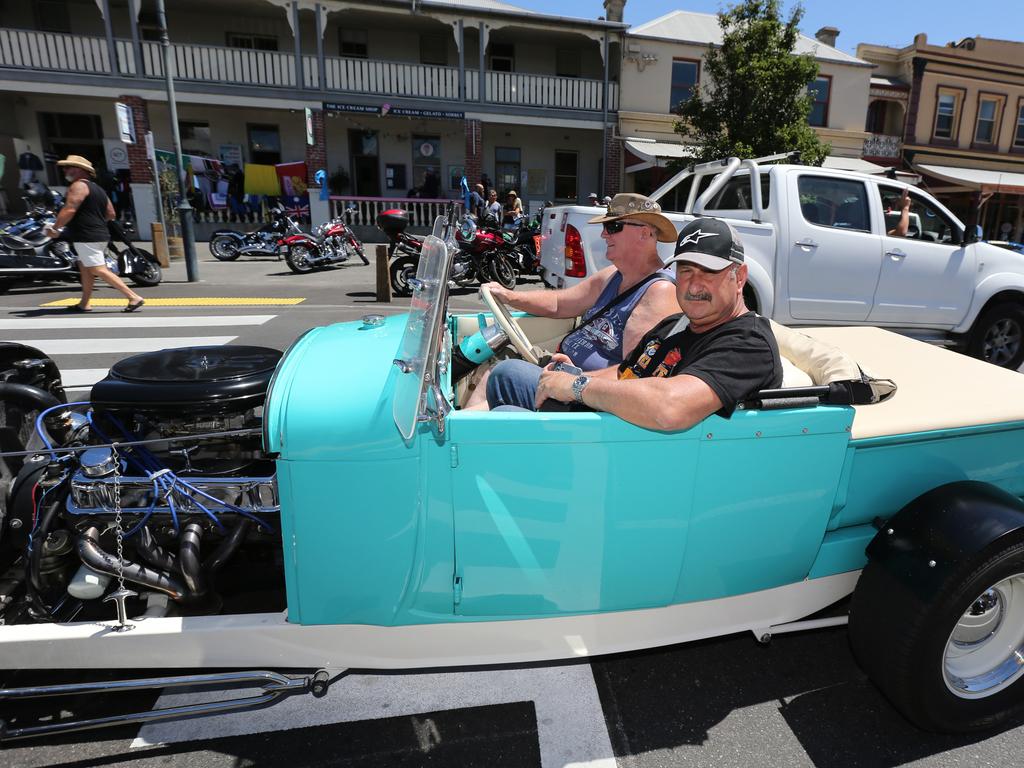 The annual Queenscliff Rod Run may have been called off this weekend, but rev heads still flocked to the town for an "unofficial" meet. Picture: Mike Dugdale