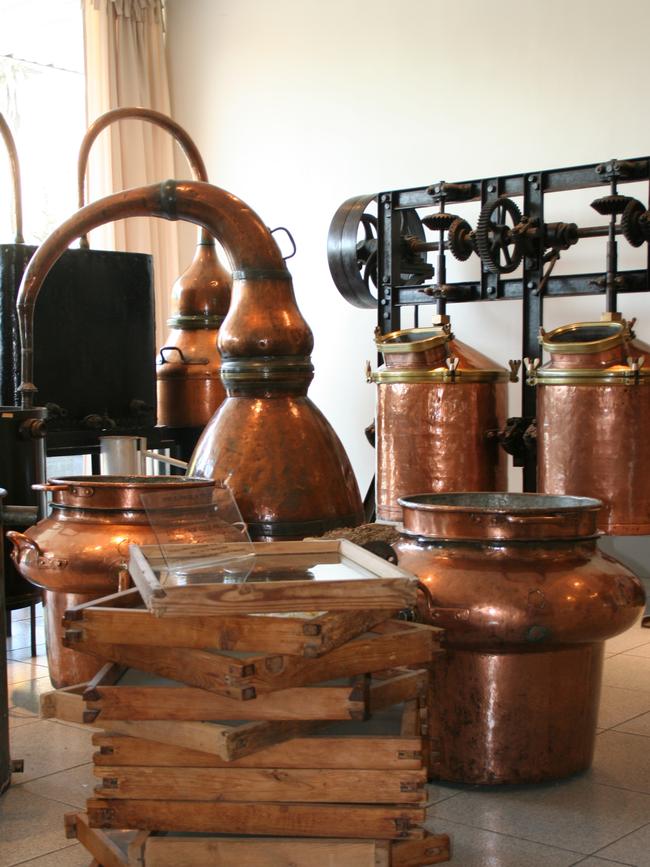 Early perfume-making equipment in Grasse. Picture: Victoria Trott