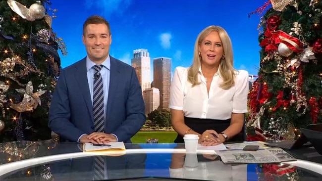 Sam Armytage co-hosting the Today show with Dan Anstey this morning.