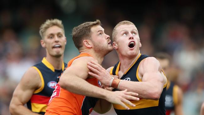 Reilly O'Brien has been dropped from the Crows lineup. Picture: Sarah Reed/AFL Photos via Getty Images