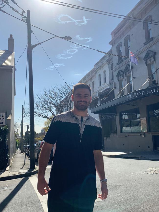 Stephen Coniglio under his name in the sky.