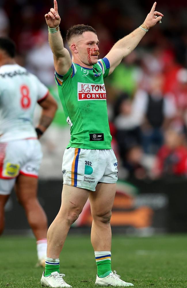 Raiders hooker Tom Starling. Can Canberra find more at No.9? Picture: Mark Metcalfe/Getty Images