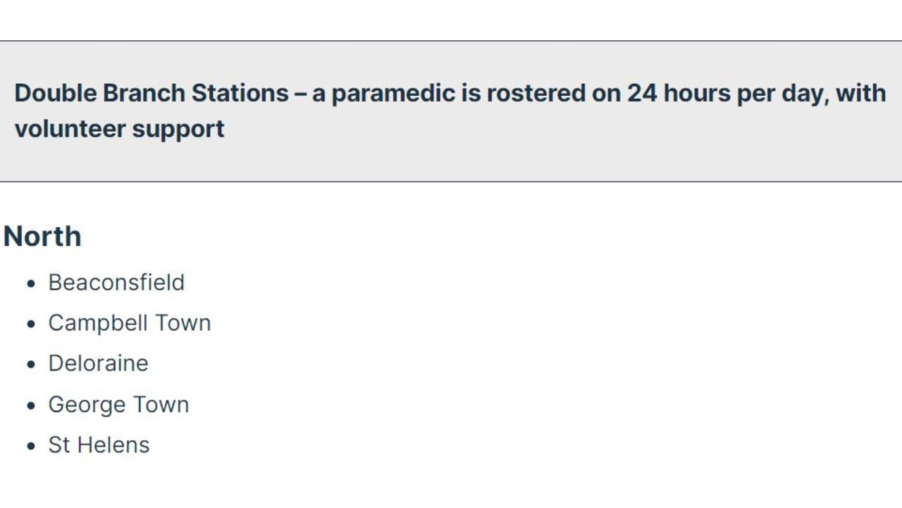 Deloraine Ambulance Station has been classified as a double branch since 2020, despite the fact the November 2023 SIA report identified it was a single branch that would need upgrading as a matter of urgency to cater for the proposed Northern Correctional Facility. Picture: Tasmanian Department of Health