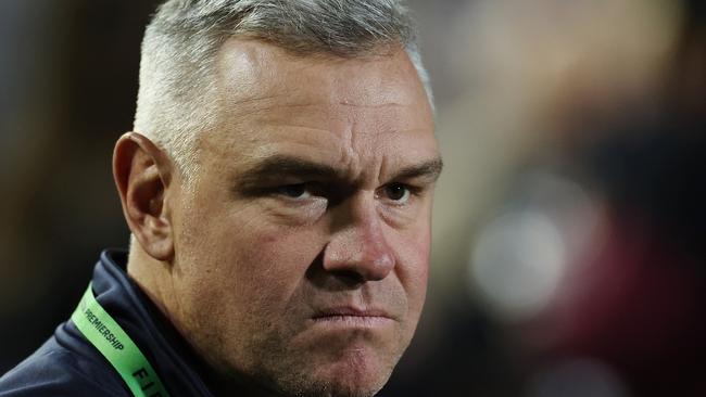 SYDNEY, AUSTRALIA - MAY 24:  Jason Ryles, assistant coach of the Storm looks on before the round 12 NRL match between Manly Sea Eagles and Melbourne Storm at 4 Pines Park on May 24, 2024, in Sydney, Australia. (Photo by Cameron Spencer/Getty Images)