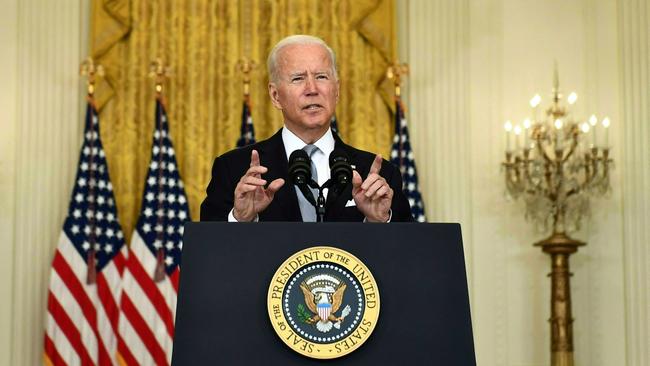 US President Joe Biden delivers remarks about the situation in Afghanistan. Picture: AFP