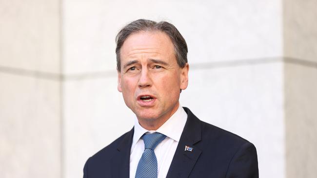 Health Minister Greg Hunt has rejected claims his government was slow to take up meeting offer with Pfizer. Picture: NCA NewsWire / Gary Ramage