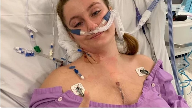 Aoife Waugh recovering in hospital. Picture: supplied