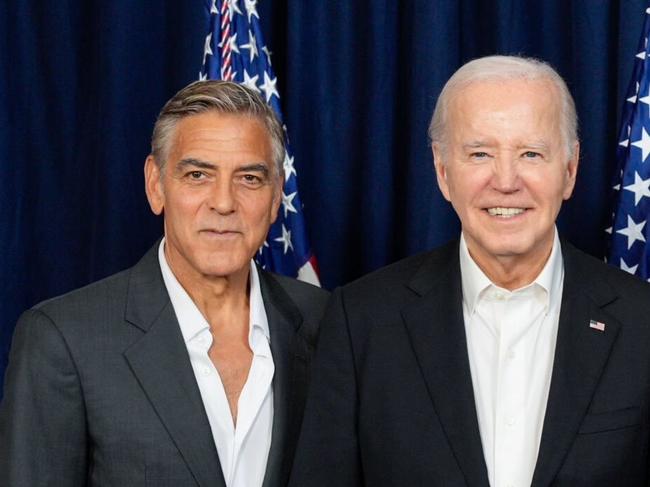 US actor George Clooney, US President Joe Biden, Actor Julia Roberts and former US President Barack Obama at a campaign fundraiser at the Peacock Theater on June  16, 2024. Source - https://x.com/JoeBiden/status/1802436507694710884/photo/1