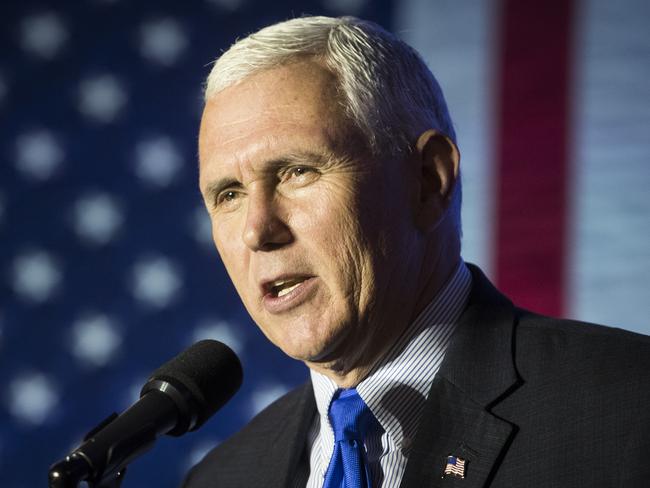 Republican vice presidential candidate Mike Pence at a campaign rally in Mason, Ohio. Picture: AP Photo/John Minchillo