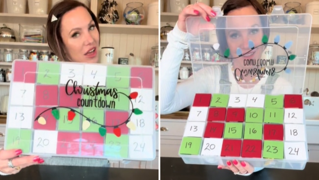 You can make a unique and cost effective advent calendar at home. Image: TikTok / @emilycarriveau