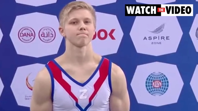 Russian gymnast wears 'Z' war symbol on medal podium next to Ukrainian athlete