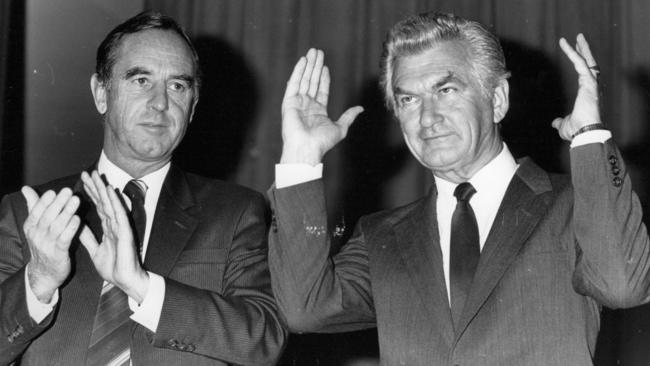 John Cain went on to blame Bob Hawke and Paul Keating’s policies for Victoria’s fiscal failings.
