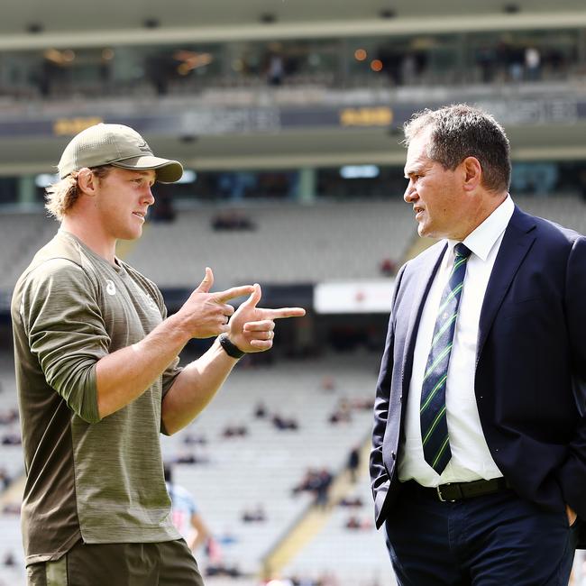 Dave Rennie (R) has time before he must select who will lead Australia to the 2023 World Cup. Picture: Anthony Au-Yeung/Getty Images