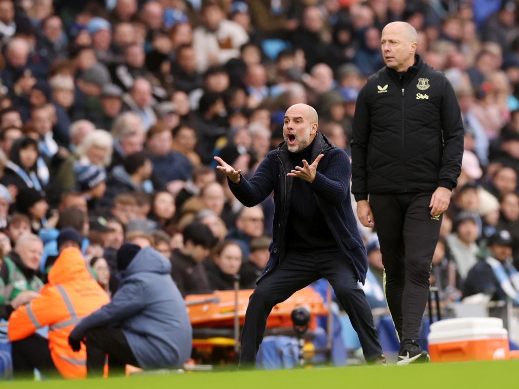 Guardiola can’t believe what he’s seeing. Picture: Getty